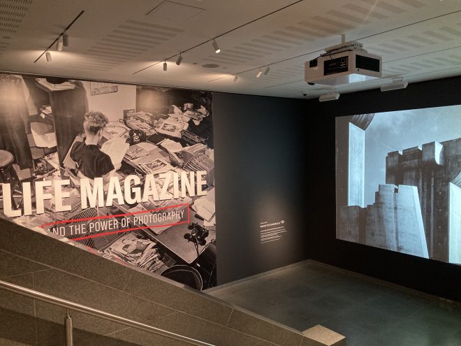Image of the entrance to "Life Magazine and the Power of Photography" at the MFA
